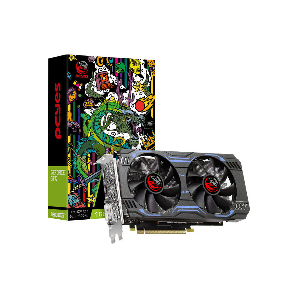Placa de Video Pcyes Nvidia Geforce GTX 1660 Super 6gb GDDR6 192bits Displayport Hdmi Dvi Graffiti Series - Pa1660s6gr6d Truedata